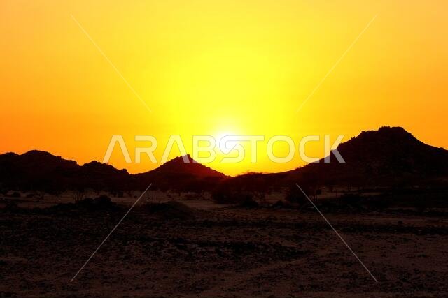 غروب الشمس مع مناظر جدة الطبيعية