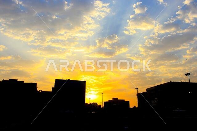 غروب الشمس مع مناظر جدة الطبيعية
