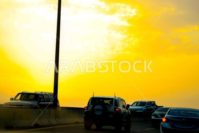sunset  with jeddah landscapes