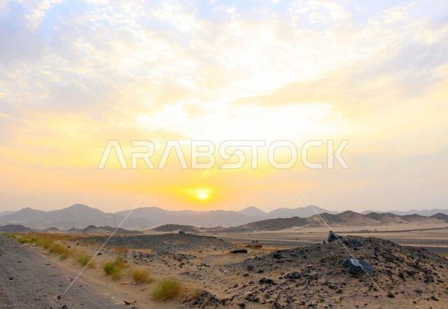غروب الشمس مع مناظر جدة الطبيعية