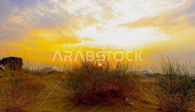 غروب الشمس مع مناظر جدة الطبيعية