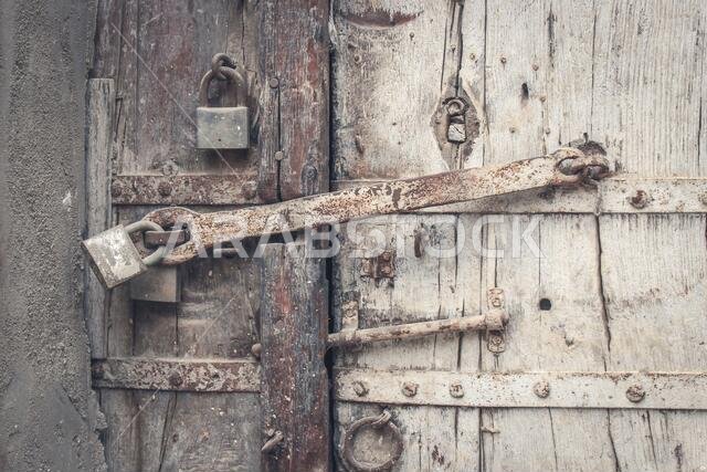old wood door texture in historical city jeddah