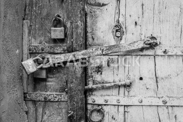 old wood door texture in historical city jeddah