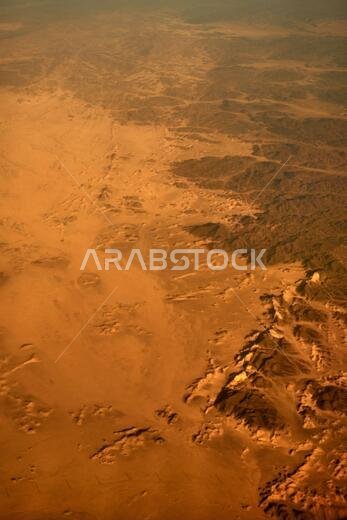 Desert in the south-middle area of Saudi Arabia from the air