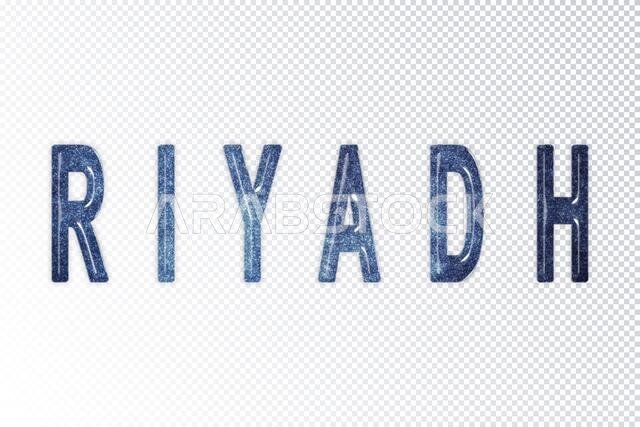 Riyadh lettering, Riyadh milky way letters, transparent background, Clipping path