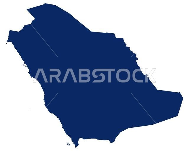 Map of Saudi Arabia in blue colour