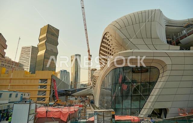 works of the construction of the metro subway in Riyadh