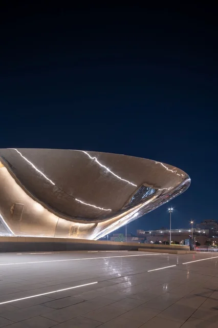 Qasr Al Hukum Metro Station Riyadh at Night