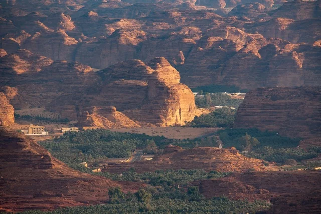 AlUla Saudi Arabia Rocky Mountains and Oasis