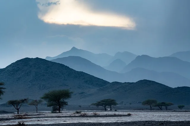 Mountains of Madinah Saudi Arabia Under Cloudy Sky