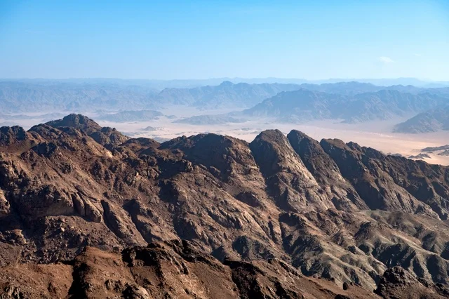 Al Madinah Rugged Mountains Aerial View Saudi Arabia