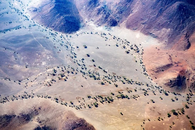 Aerial View of Madinah Desert Mountains Saudi Arabia