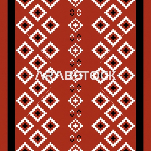 Traditional Sadu Geometric Textile Pattern Background