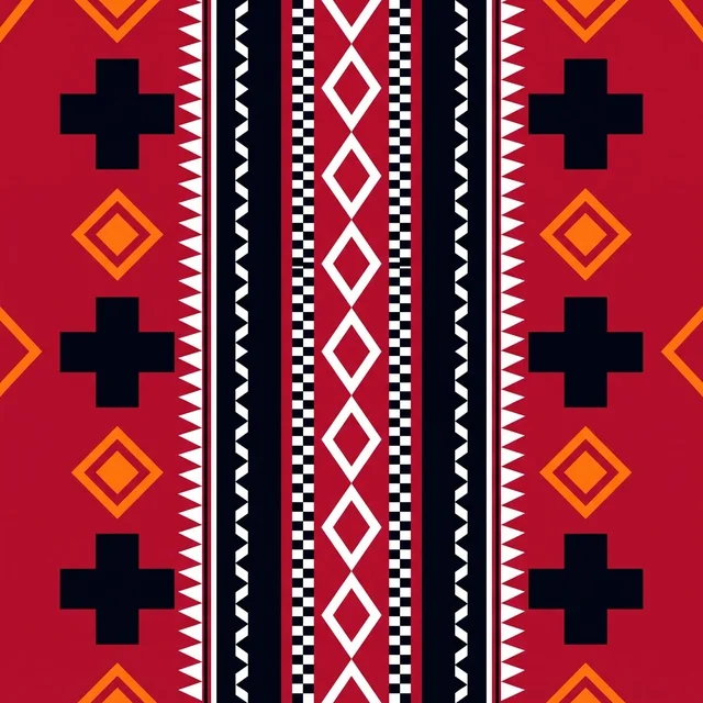 Traditional Arabic Sadu Textile Geometric Pattern