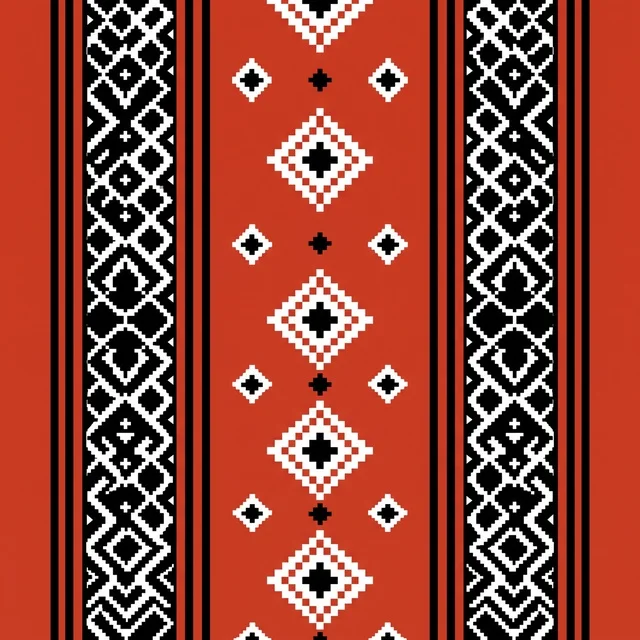 نمط نسيج السدو التقليدي مع زخارف هندسية