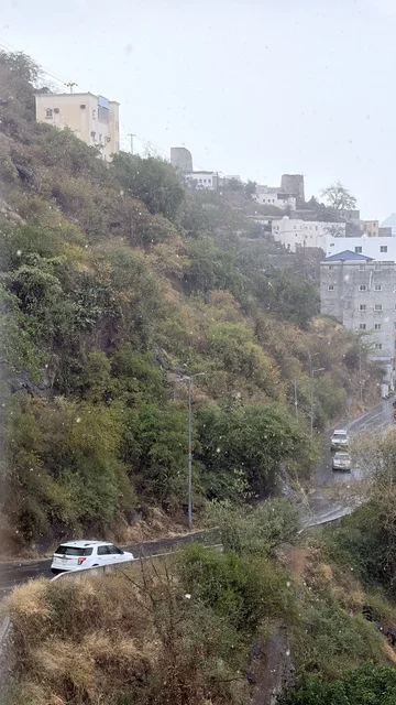 Fayfa Mountains Saudi Arabia Mountain Road in Rain