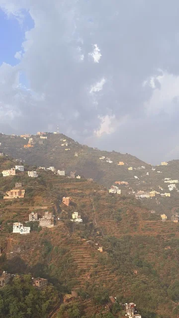 Fifa Mountains Saudi Arabia Village under Cloudy Sky
