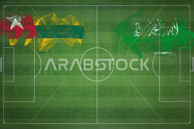 مباراة كرة القدم بين توغو والسعودية، ألوان العلم الوطني، أعلام الدول، ملعب كرة قدم، مباراة كرة قدم، مفهوم المنافسة، مساحة فارغة مباراة كرة القدم بين توغو والسعودية، ألوان العلم الوطني، أعلام الدول، ملعب كرة قدم، مباراة كرة قدم، مفهوم المنافسة، مساحة فارغة