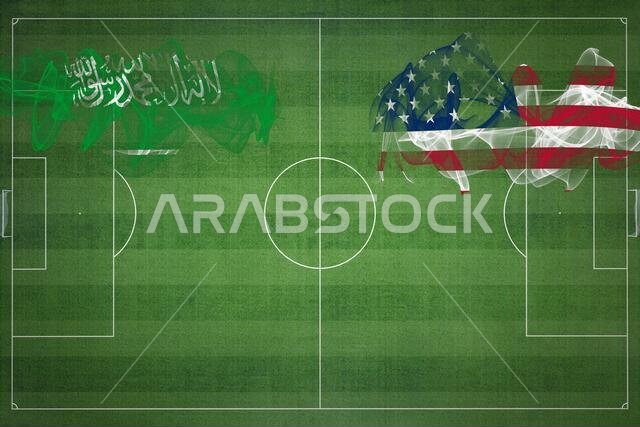 مباراة كرة قدم بين السعودية والولايات المتحدة، ألوان العلم الوطني، أعلام الدول، ملعب كرة قدم، مباراة كرة قدم، مفهوم المنافسة، مساحة فارغة مباراة كرة قدم بين السعودية والولايات المتحدة، ألوان العلم الوطني، أعلام الدول، ملعب كرة قدم، مباراة كرة قدم، مفهوم المنافسة، مساحة فارغة