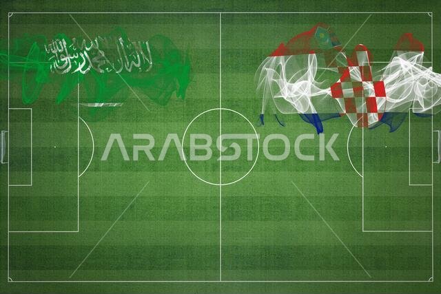 مباراة كرة القدم بين السعودية وكرواتيا، ألوان العلم الوطني، أعلام الدول، ملعب كرة قدم، مباراة كرة قدم، مفهوم المنافسة، مساحة فارغة مباراة كرة القدم بين السعودية وكرواتيا، ألوان العلم الوطني، أعلام الدول، ملعب كرة قدم، مباراة كرة قدم، مفهوم المنافسة، مساحة فارغة