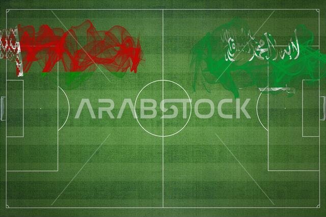 مباراة كرة القدم بين بيلاروسيا والسعودية، الألوان الوطنية، الأعلام الوطنية، ملعب كرة القدم، مباراة كرة القدم، مفهوم المنافسة، مساحة فارغة