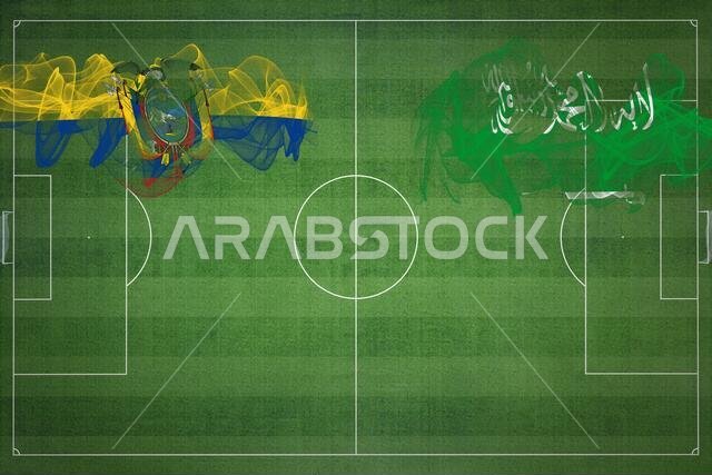 مباراة كرة القدم بين الإكوادور والسعودية، ألوان العلم الوطني، أعلام الدول، ملعب كرة قدم، مباراة كرة قدم، مفهوم المنافسة، مساحة فارغة مباراة كرة القدم بين الإكوادور والسعودية، ألوان العلم الوطني، أعلام الدول، ملعب كرة قدم، مباراة كرة قدم، مفهوم المنافسة، مساحة فارغة