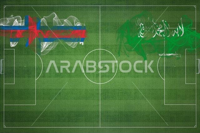مباراة كرة قدم بين جزر فارو والمملكة العربية السعودية، ألوان العلم الوطني، أعلام الدول، ملعب كرة قدم، مباراة كرة قدم، مفهوم المنافسة، مساحة فارغة مباراة كرة قدم بين جزر فارو والمملكة العربية السعودية، ألوان العلم الوطني، أعلام الدول، ملعب كرة قدم، مباراة كرة قدم، مفهوم المنافسة، مساحة فارغة