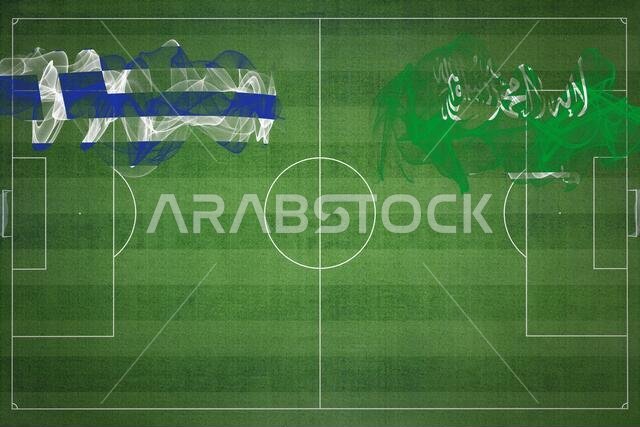 مباراة كرة قدم بين اليونان والسعودية، ألوان العلم الوطني، أعلام الدول، ملعب كرة قدم، مباراة كرة قدم، مفهوم المنافسة، مساحة فارغة مباراة كرة قدم بين اليونان والسعودية، ألوان العلم الوطني، أعلام الدول، ملعب كرة قدم، مباراة كرة قدم، مفهوم المنافسة، مساحة فارغة