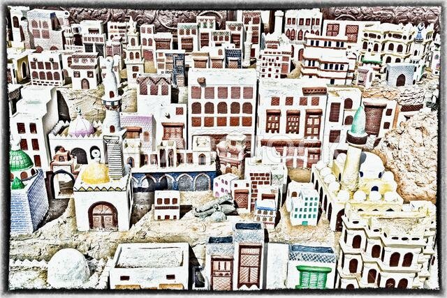 Model city made of sand - photo sketch - Jeddah