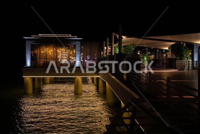 Restaurant on Sea on Corniche ,Scenic Jeddah City, Saudi Arabia, Restaurant on Sea on Corniche ,Scenic Jeddah City, Saudi Arabia,