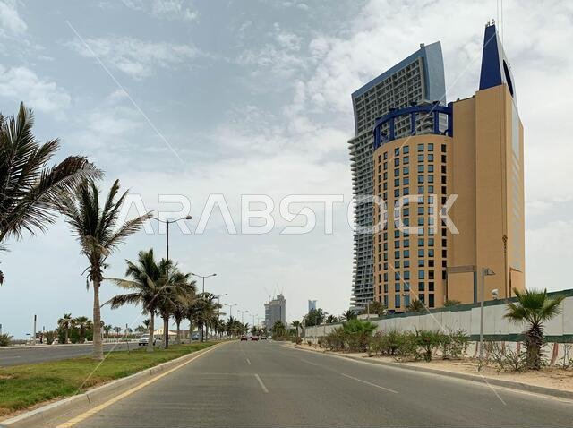 Hotel Building in Cornice, Jeddah, Saudi Arabia, june 2020