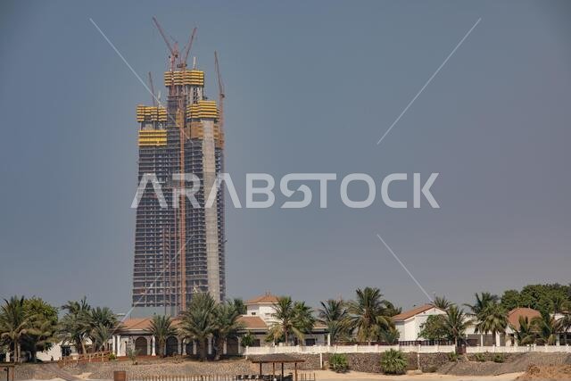 برج المملكة قيد الإنشاء، جدة، المملكة العربية السعودية، 2019