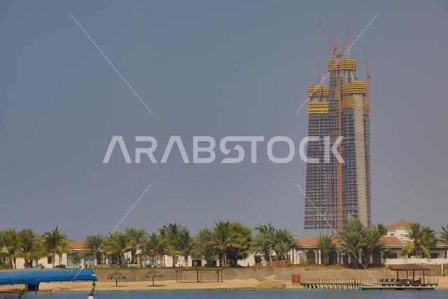 المملكة العربية السعودية. برج جديد. برج المملكة قيد الإنشاء، جدة، المملكة العربية السعودية، 2019