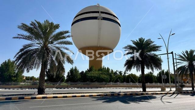 Buraydah city Al-Qassim, Saudi Arabia , 29 April 2024, Buraidah water tower King in Khalid Park