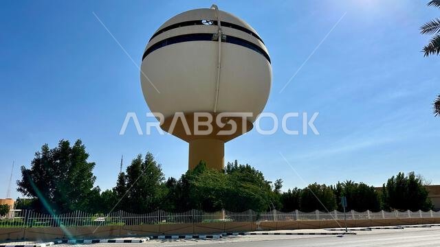 Buraydah city Al-Qassim, Saudi Arabia , 29 April 2024, Buraidah water tower King in Khalid Park