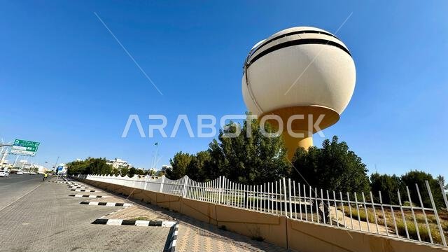 Buraydah city Al-Qassim, Saudi Arabia , 29 April 2024, Buraidah water tower King in Khalid Park