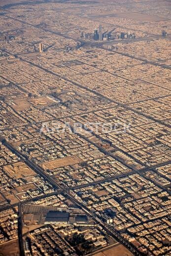 منظر جوي لمدينة الرياض، عاصمة المملكة العربية السعودية