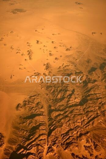 Desert in the south-middle area of Saudi Arabia from the air