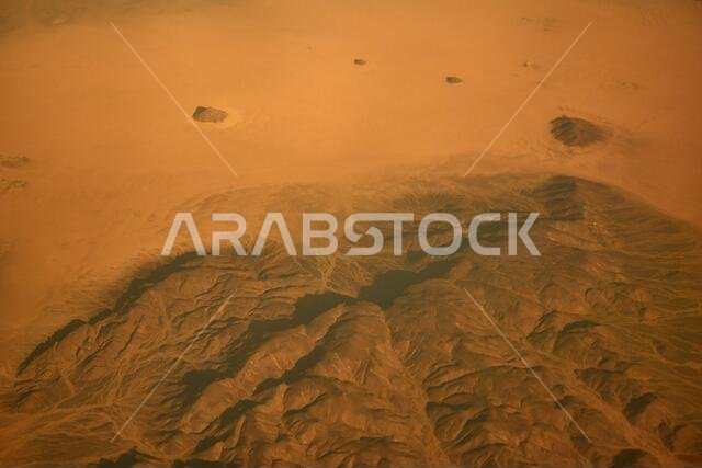 Desert in the south-middle area of Saudi Arabia from the air