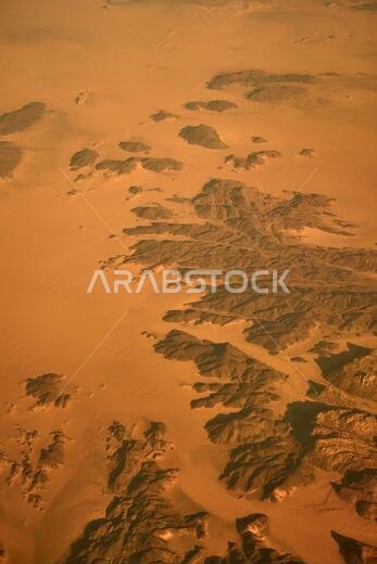 Desert in the south-middle area of Saudi Arabia from the air