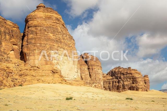 Desert erosion formations near Jabal Ikmah, Al Ula, Saudi Arabia