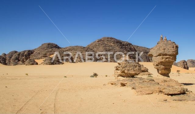 منظر طبيعي صحراوي صخري في الجزائر