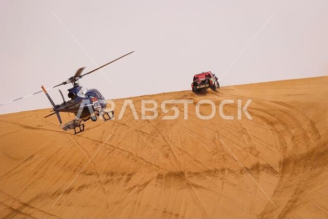 303 Al Rajhi Yazeed (sau), Von Zitzewitz Dirk (deu), Toyota, Overdrive Toyota, Auto, action during the 7th stage of the Dakar 2021 between Ha'il and Sakaka, in Saudi Arabia on January 10, 2021 - Photo Florent Gooden / DPPI / LM