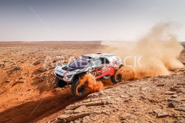 Neom, Saudi Arabia. 11th Jan, 2021. 314 Despres Cyril (fra), Horn Mike (swi), Peugeot, PH Sport, Abu Dhabi Racing, Auto, action during the 8th stage of the Dakar 2021 between Sakaka and Neom, in Saudi Arabia on January 11, 2021 - Photo Frederic Le Floc'h/DPPI/LM Credit: Gruppo Editoriale LiveMedia/Alamy Live News
