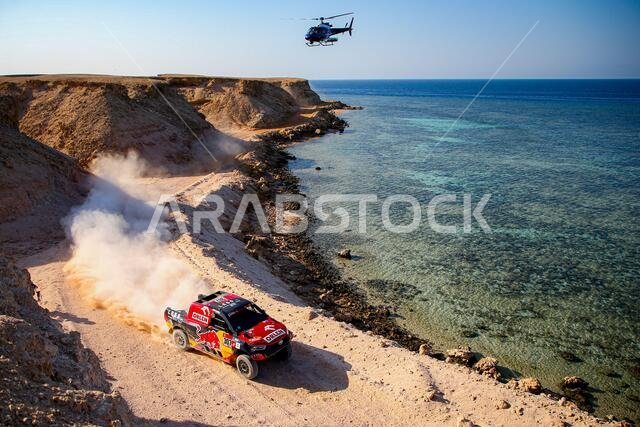 Neom, Saudi Arabia. 12th Jan, 2021. #307 Przygonski Jakub (pol), Gottschalk Timo (deu), Toyota, Overdrive Toyota, Auto, action during the 9th stage of the Dakar 2021 between Neom and Neom, in Saudi Arabia on January 12, 2021 - Photo Julien Delfosse/DPPI/LM Credit: Gruppo Editoriale LiveMedia/Alamy Live News