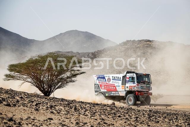 517 Casale Ignacio (chl), Leon Alvaro (chl), Hoffman David (cze), Tatra, Tatra Buggyra Racing, Camion, Truck, action during the 4th stage of the Dakar 2021 between Wadi Al Dawasir and Riyadh, in Saudi Arabia on January 6, 2021 - Photo Antonin Vincent / DPPI / LM