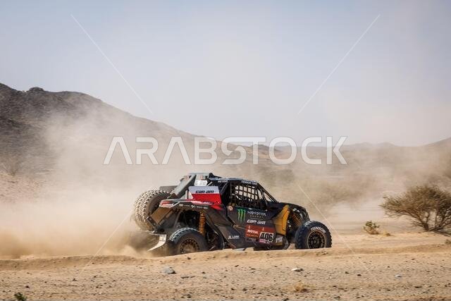 406 Domzala Aron (pol), Marton Maciej (bra), Can-Am, Monster Engery Can-Am, Motul, SSV Series - T4, action during the 4th stage of the Dakar 2021 between Wadi Al Dawasir and Riyadh, in Saudi Arabia on January 6, 2021 - Photo Frederic Le Floc'h / DPPI / LM