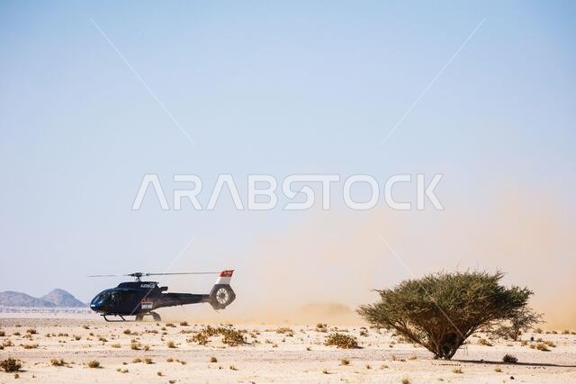 أجواء طائرات الهليكوبتر خلال المرحلة الرابعة من رالي داكار 2021 بين وادي الدواسر والرياض، في المملكة العربية السعودية، بتاريخ 6 يناير 2021 - صورة فلورنت غودن / DPPI / LM