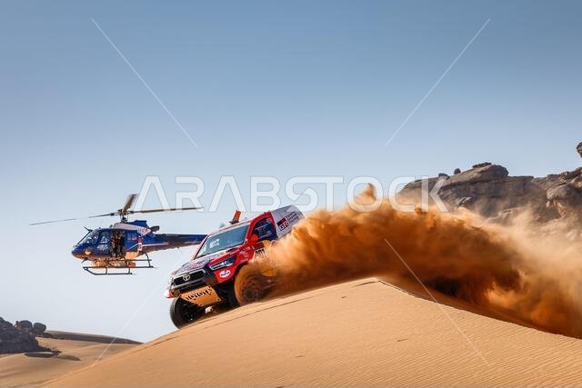 #301 Al-Attiyah Nasser (qat), Baumel Matthieu (fra), Toyota, Toyota Gazoo Racing, Auto, action during the 2nd stage of the Dakar 2021 between Bisha and Wadi Al Dawasir, in Saudi Arabia on January 4, 2021 - Photo Frederic Le Floc'h / DPPI / LM #301 Al-Attiyah Nasser (qat), Baumel Matthieu (fra), Toyota, Toyota Gazoo Racing, Auto, action during the 2nd stage of the Dakar 2021 between Bisha and Wadi Al Dawasir, in Saudi Arabia on January 4, 2021 - Photo Frederic Le Floc'h / DPPI / LM