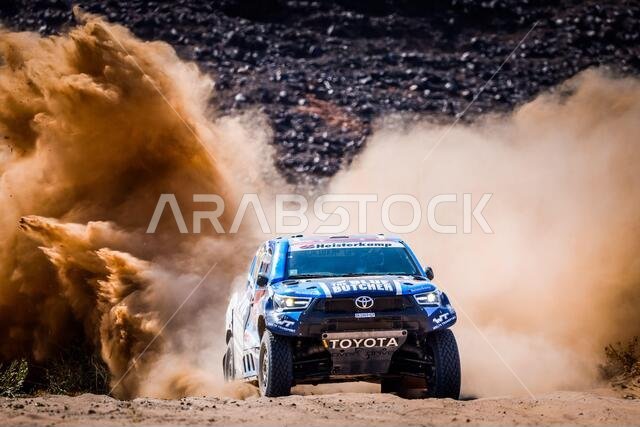 Riyadh, Saudi Arabia. 06th Jan, 2021. 313 Van Loon Erik (nld), Delaunay Sebastien (fra), Toyota Overdrive Toyota, Auto, action during the 4th stage of the Dakar 2021 between Wadi Al Dawasir and Riyadh, in Saudi Arabia on January 6, 2021 - Photo Frederic Le Floc'h/DPPI/LM Credit: Gruppo Editoriale LiveMedia/Alamy Live News